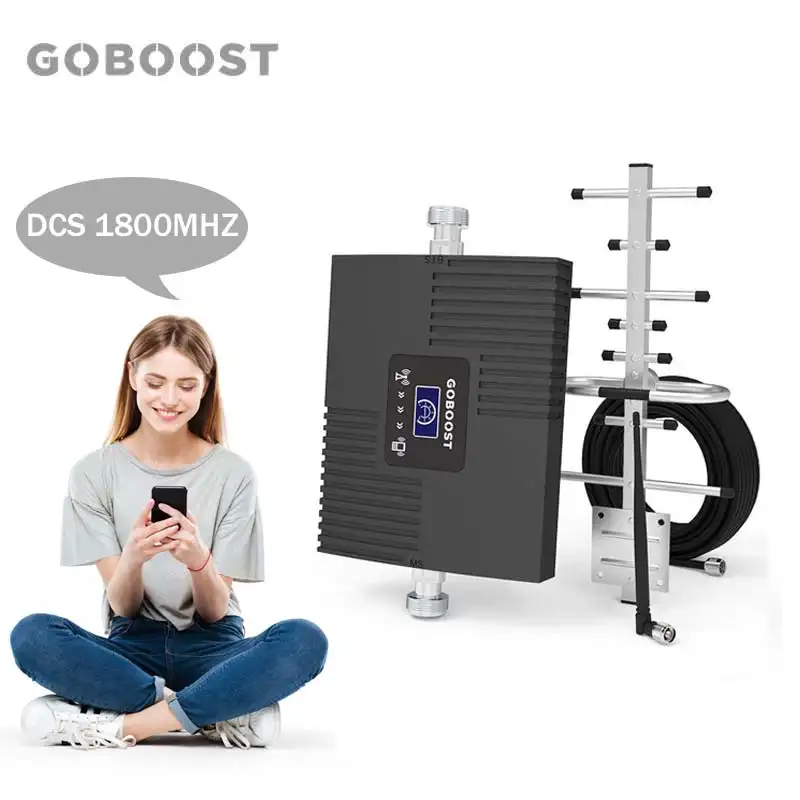 Goboost 2g 3g 4g network mobile signal amplifier,single band 1800 mhz signal repeater,signal booster