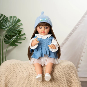 55Cm Silicone souple Reborn Bebe corps bébé poupée parfaite <span class=keywords><strong>pour</strong></span> les tout-petits avec des accessoires lavables de <span class=keywords><strong>couche</strong></span>-culotte <span class=keywords><strong>lavable</strong></span> - Product Image 3