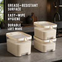 Conteneur de stockage de riz grande capacité 5L, en plastique alimentaire, hermétique, pour garde-manger, idéal pour les céréales