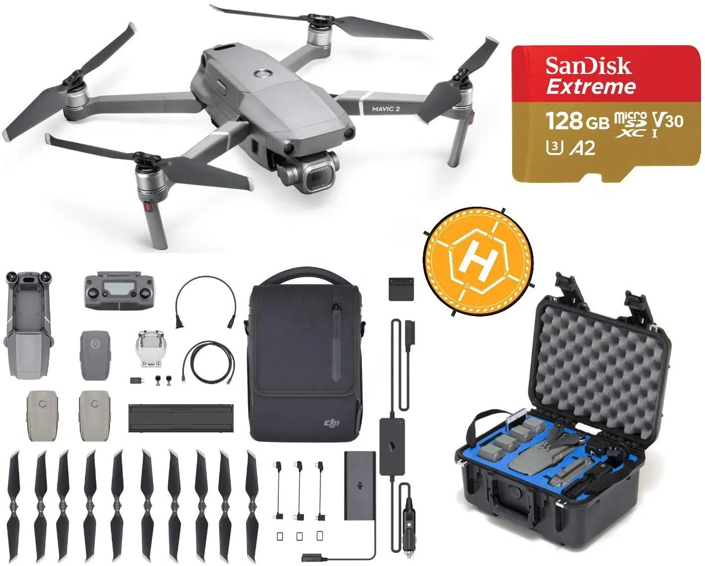 Nuovissimo Drone sigillato DJI Mavic 2 Pro (giunto cardanico a 3 assi, fotocamera Hasselblad 20MP) Bundle con Mavic 2 fly More Kit