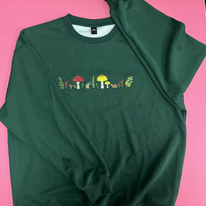 Sudadera verde 100% de algodón para hombre, suministro ODM de invierno con setas bordadas, conejo, Tortuga, teñido liso, bordado 3D - Product Image 4