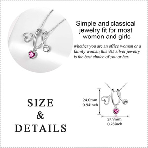 Kalung Dokter Perawat Perhiasan Custom Hadiah Pribadi Perak Sterling 925 Kalung Stetoskop Hati Zirkon - Product Image 2