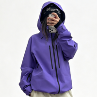 Veste 3L pour femmes, fonctionnelle, imperméable, respirante, coupe-vent, coutures thermosoudées, randonnée, pêche, cyclisme, toutes saisons, C0 DWR, découpe laser