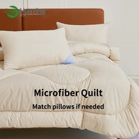 Couette de luxe personnalisée en microfibre, toutes saisons, blanche, double, king-size, hypoallergénique, matelassée, en tissu brossé doux pour la maison
