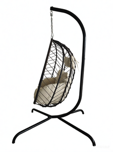 เก้าอี้หวายทรงไข่แบบแขวน พับได้ พกพาสะดวก สำหรับใช้ในร่มและกลางแจ้ง ดีไซน์หรูหราทันสมัย พร้อมเบาะรองนั่ง ขายดี - Product Image 2