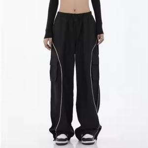 Pantalones de Verano para Mujer, Estilo Deportivo, 100% Nailon, Cintura Baja, Holgados, con Logotipo Personalizado, Precio Bajo, Gran Venta - Product Image 2