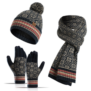 Nouvelle mode pour femmes hiver chaud épais bonnets écharpe chapeau et <span class=keywords><strong>gants</strong></span> <span class=keywords><strong>ensemble</strong></span> - Product Image 1