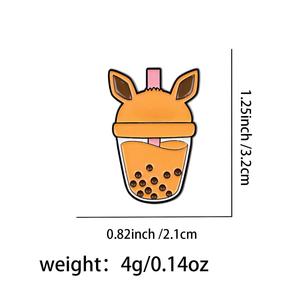 Pins de Esmalte Suave con Diseño de Gengar y Eevee de Dibujos Animados, Botellas de Té de Burbujas, Insignias Metálicas de Anime Lindas Variadas al por Mayor - Product Image 5