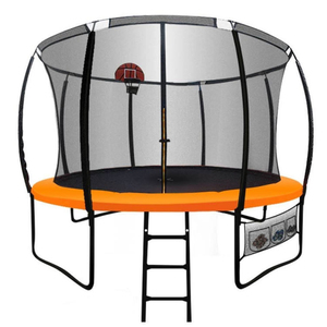 Trampoline rond de <span class=keywords><strong>lit</strong></span> de saut de forme physique d'enfants de jardin extérieur <span class=keywords><strong>avec</strong></span> le filet de sécurité de <span class=keywords><strong>but</strong></span> de basket-ball - Product Image 1