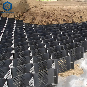 แผ่นป้องกันการลาดตัวของพื้นผิวพลาสติกแบบรังผึ้ง ระบบระบายน้ำแบบ 3 มิติ แผ่นกริดกรวดแบบ Geocell สำหรับโครงการถนนในจอร์แดน - Product Image 4