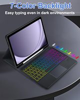 Kitap Tarzı PU Deri Trackpad Işıklı Klavye Tablet Kılıfı Samsung Galaxy Tab A11 Plus X230 X236 11 İnç Folio Kapak