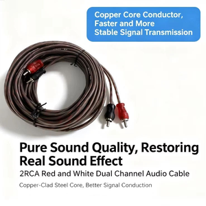 Cable para coche con conector 2RCA RCA, conductor CCS y conectores niquelados, adecuado para sistemas de audio - Product Image 4