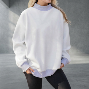 OEM/ODM Custom <b>Mock</b> neck Winter/Autumn Fleece Polyester/Cotton Blend Relaxed Fit Lightweight Material Anti Pilling Quick Dry Top - Product Image 1