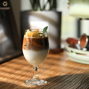 Copa de vino de cristal transparente sin plomo de 14 oz con copa de agua para Banquete de tallo largo para uso en restaurante Apto para lavavajillas - Product Image 1