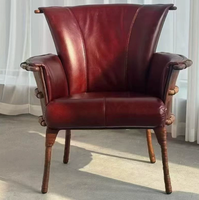 Fauteuil d'appoint vintage en bois personnalisable, dossier incurvé, style rétro mi-siècle, pour salon, hôtel, mobilier de loisirs