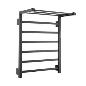 Portasciugamani Elettrico Riscaldato da Parete Espandibile con Mensola in Acciaio Inox Nuovo Arrivo <span class=keywords><strong>Nero</strong></span> Opaco - Product Image 3