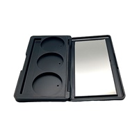Boîtier vide personnalisé pour fards à paupières 3 couleurs avec pinceau, emballage de palette de maquillage OEM, conteneur pour fards à paupières 3 compartiments