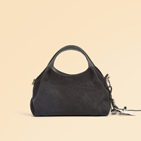 Sac à main en daim et cuir de vachette véritable, sac hobo souple en forme de croissant, sac bandoulière pour femme, vente en gros, usine OEM