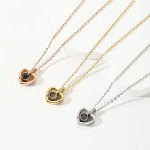 <span class=keywords><strong>Collana</strong></span> alla Moda <span class=keywords><strong>con</strong></span> Zirconi a Prezzo di Fabbrica, Ciondolo <span class=keywords><strong>con</strong></span> <span class=keywords><strong>Proiezione</strong></span> di Testo Personalizzato e Cuore, Gioiello Regalo - Product Image 1