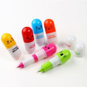 Bolígrafo Retráctil Kawaii con Forma de Cápsula de Vitamina, Regalo Original - Product Image 1