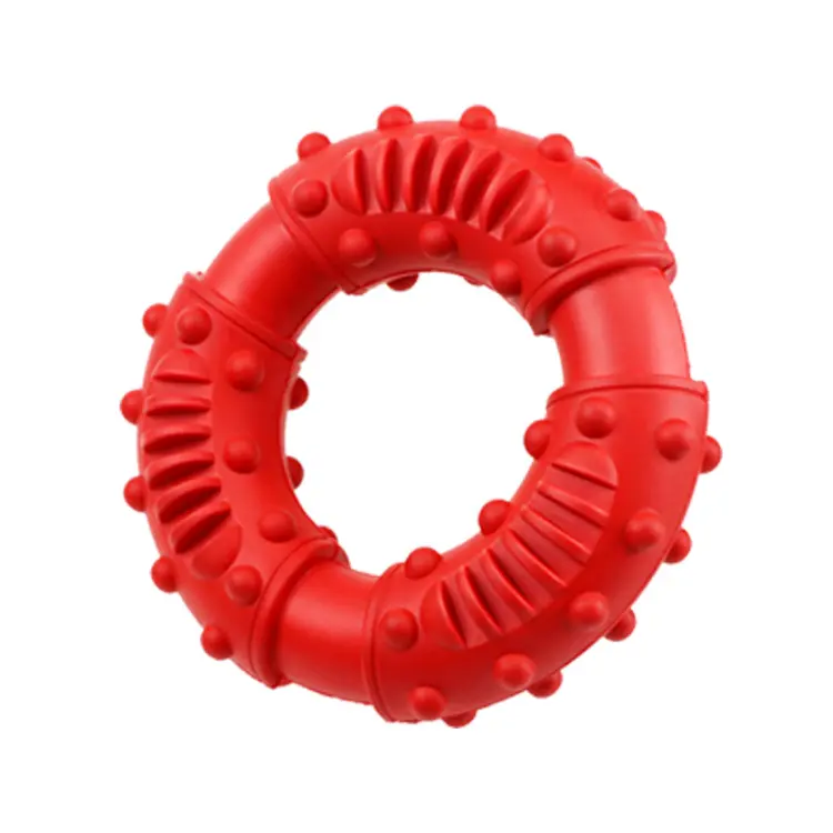 Anello del disco della mosca duro personalizzato giocattolo per cani indistruttibile giocattoli per cani estrattore anello giocattolo per cani in gomma naturale