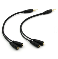 Nouvel adaptateur de câble auxiliaire Y-splitter pour casque audio stéréo et microphone, best-seller