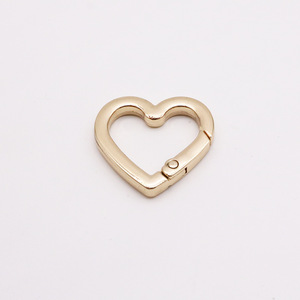 Heart Shaped Spring <b>Ring</b> 40mm Zinc Alloy Gold Plated Lobster Clasp Keychain Jewelry Accessory - Product Image 4