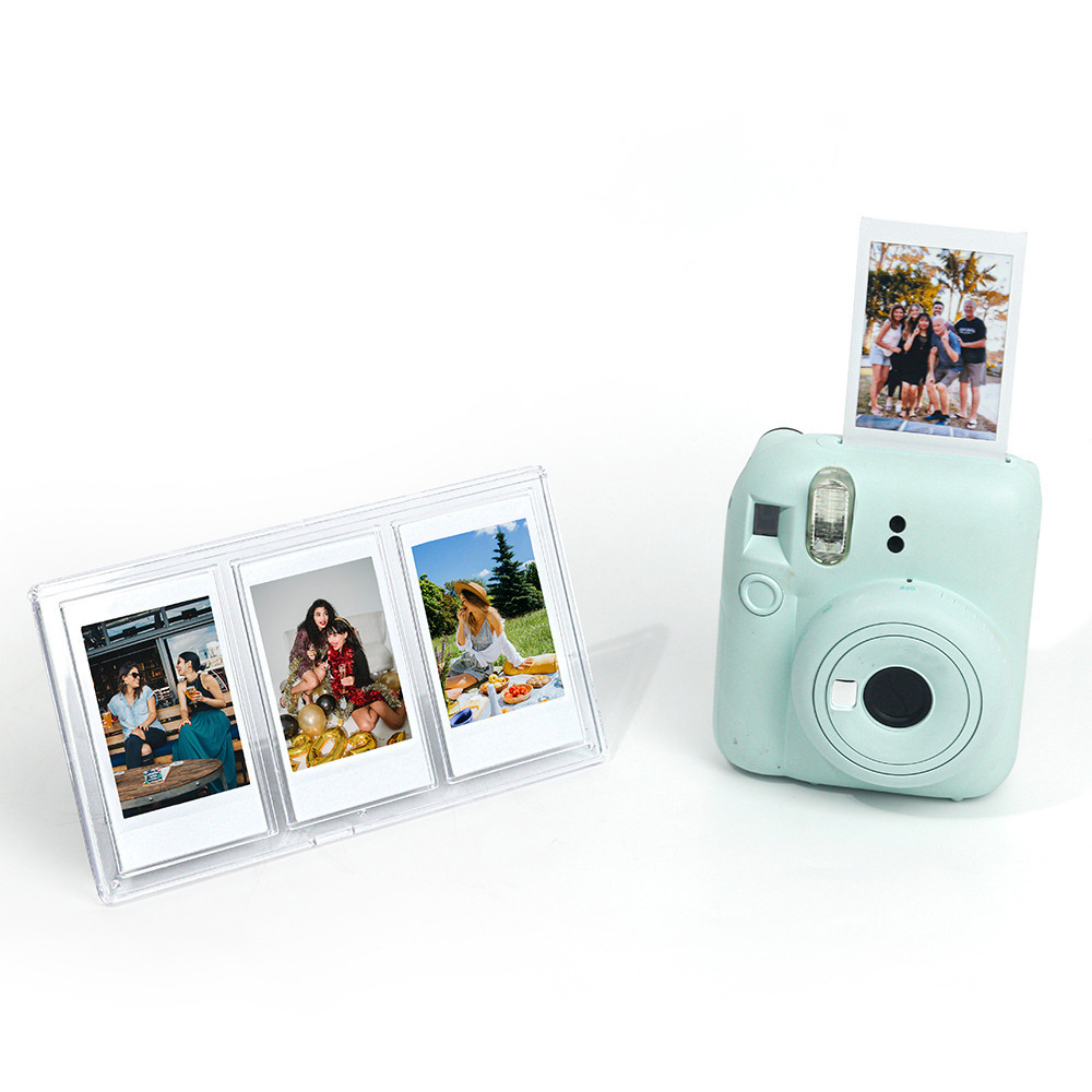 3-дюймовая фоторамка для Fujifilm Instax Mini 12 11 9 8 Fuji Camera 3 в 1 акриловый фотодержатель для мгновенной пленочной камеры