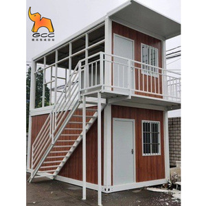 Casa Contenedor de Dos Pisos Gcc, Edificio Prefabricado Modular de Oficinas de 2 Niveles con Escaleras y Balcón - Product Image 1