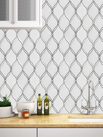Mosaïque de carreaux de marbre blanc de Thassos moderne, motif floral en parquet, finition nacrée, épaisseur 8 mm, pour murs intérieurs d'hôtels, garantie 2 ans