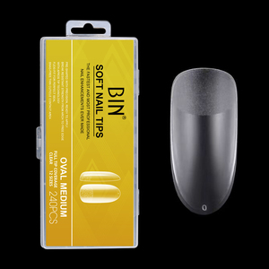BIN-puntas de uñas de media cubierta PMMA, nuevo estilo, 240 unidades, forma de gota de agua de almendro, arte de uñas mate - Product Image 6