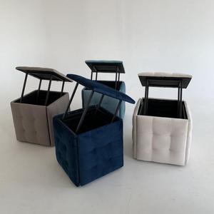 Mobilier design moderne, peu encombrant, convertible, cadre compact en métal, 5 sièges en 1 tabourets <span class=keywords><strong>pouf</strong></span> cube avec roues mobiles - Product Image 1
