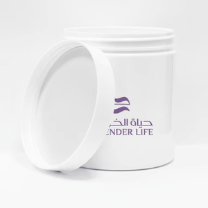 Crème pour le corps 500 ml en pot avec couvercle blanc, couvercle intérieur en aluminium, étiquette en aluminium, boîte en cellophane, OEM, étiquette privée, prêt à l'emploi - Product Image 1