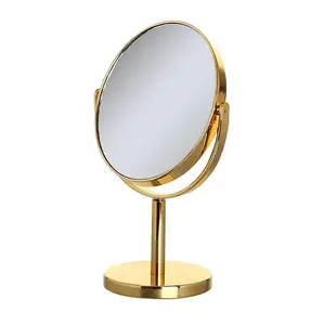 Wholesale Custom Single Sided Oval Gold Mirror Anti-fog Table Stand Silver Glass Mirror For Hotel