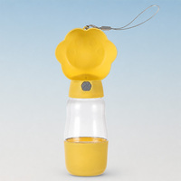 Bouteille d'eau portable pour chien avec motif de patte, 380 ml, distributeur d'eau pour chiot de voyage avec cordon