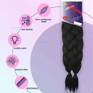 Trama de pelo Yaki preestirada de 48 pulgadas de 170g, trama única <span class=keywords><strong>Multicolor</strong></span> para textura trenzada de agua caliente de expresión africana - Product Image 2