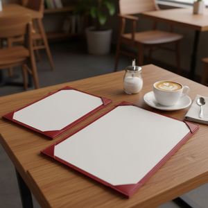 <b>A4</b> A5 Genuine <b>Leather</b> Embossed Logo Durable Modern Menu Holder Restaurant Menu <b>Folder</b> Refillable Cover - Product Image 1