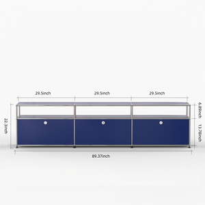 Nội thất bằng kim loại màu xanh đậm, Tủ tivi kiểu Trung Quốc bằng thép không gỉ, Nội thất mô-đun có thể tùy chỉnh dung tích lớn - Product Image 6