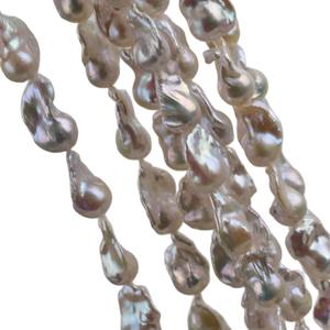 ไข่มุกน้ำจืดธรรมชาติ ยาว 40 ซม. สำหรับงาน DIY รูปทรงหางปลา ขนาดใหญ่ สีสันสดใส ประกายเงางาม รูปทรงไม่สม่ำเสมอ ไข่มุกแบบร้อยเส้น - Product Image 5