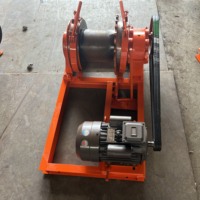 Treuil à embrayage manuel avec alimentation électrique ou diesel, capacité 1-2 tonnes, pour bateaux et grues de construction, câble en acier durable