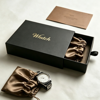 Boîte à bijoux en carton noir mat de luxe gaufrage avec revêtement UV montres d'emballage en papier personnalisées fournisseur de boîtes de papier personnalisées