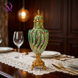 Jarrón de Porcelana China Pintado a Mano con Borde Dorado, Decoración Retro para el Hogar, Elegante Florero de Mesa, Maceta de Cerámica - Product Image 2