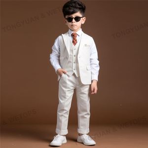 Vêtements personnalisés 2025 printemps automne mode Gentleman enfants vêtements nouveau costume blanc garçon gilet costume <span class=keywords><strong>grossiste</strong></span> - Product Image 2