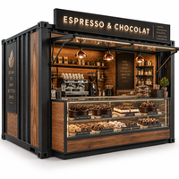 Maison conteneur extensible, facile à assembler, bâtiment mobile modulaire personnalisé de 20 pieds / 40 pieds pour café, bar et pâtisserie