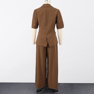 Conjunto de 2 Piezas Casual para Mujer, Elegante, de Color Sólido, con Traje de Manga Corta y Pantalones, a la Moda - Product Image 6