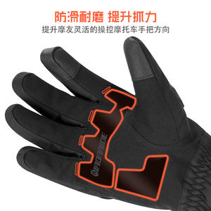Gants d'hiver de moto en cuir imperméables et chauds Gants d'équitation de <span class=keywords><strong>vélo</strong></span> électrique antidérapants - Product Image 6