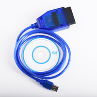 Cable OBDII a USB Azul, Cable OBD2 de 16 Pines Macho a USB, Cable de Conexión de Diagnóstico Automotriz