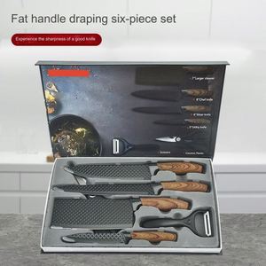 Bộ dao bếp nhà máy sản xuất, tay cầm có nắp, 6 món, gồm dao đầu bếp, dao rau củ, kéo nhà bếp - Product Image 6