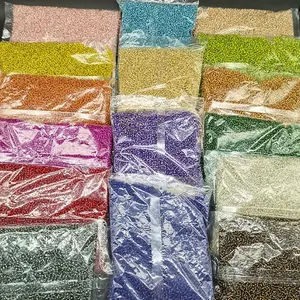 450g miyuki rocailles manik-manik biji kristal berlapis perak manik-manik kaca kerajinan kecil multiwarna