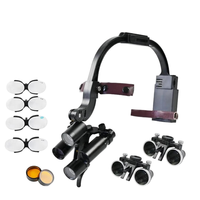 5X / 6X Kepler Loupes Bandeau Réglable 5W Dentiste Chirurgical Phare Binoculaire Dentisterie Loupe Tête Portant Phare